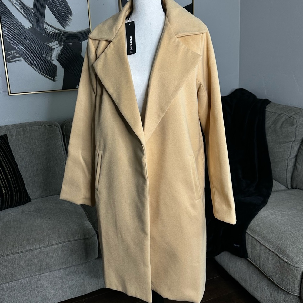 NWT Fashion Nova Coat Camel Color Size M